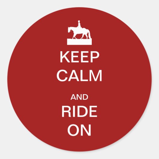 Sticker Rond Keep calm and ride (Devant)
