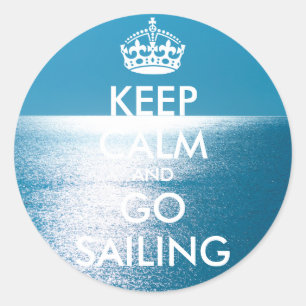 Sticker Rond KEEP CALM et GO SAILING personnalisés