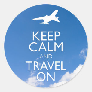 STICKER ROND KEEP CALM ET TRAVEL