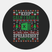 Sticker Rond Keep Calm I Have A Spreadsheet For That Christmas  (Devant)