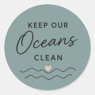 Sticker Rond Keep Oceans Clean