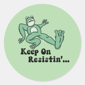 Sticker Rond Keep on resisting with the Portland frog