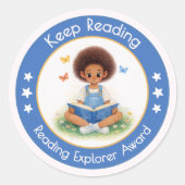 Sticker Rond Keep Reading Teacher Encouragement Award (Devant)