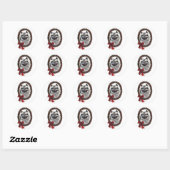 Sticker Rond Keeshond cadeaux de Noël (Feuille)