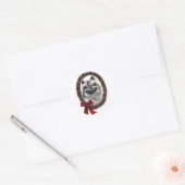 Sticker Rond Keeshond cadeaux de Noël (Enveloppe)