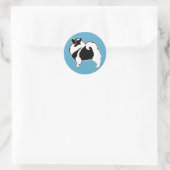 Sticker Rond Keeshond Graphics - Cute Original Chig Art (Sac)
