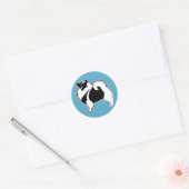 Sticker Rond Keeshond Graphics - Cute Original Chig Art (Enveloppe)