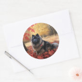 Sticker Rond Keeshony en automne Leaves Fall Inspire (Enveloppe)