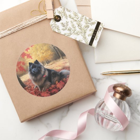 Sticker Rond Keeshony en automne Leaves Fall Inspire (Cadeaux)