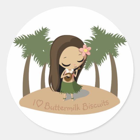 Sticker Rond Keilana la fille Hula (Devant)