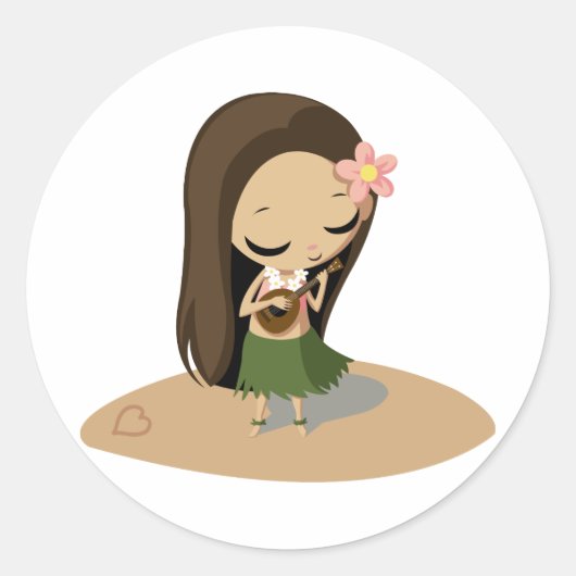 Sticker Rond Keilana la fille Hula (Devant)
