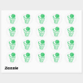 Sticker Rond Kelly Green Basket (Feuille)