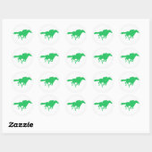 Sticker Rond Kelly Green Horse Racing (Feuille)