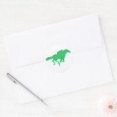 Sticker Rond Kelly Green Horse Racing (Enveloppe)