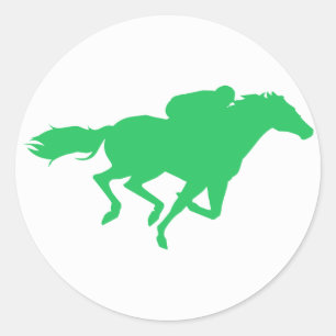 Sticker Rond Kelly Green Horse Racing