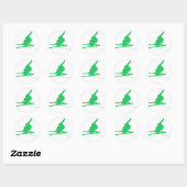 Sticker Rond Kelly Green Snow Ski (Feuille)