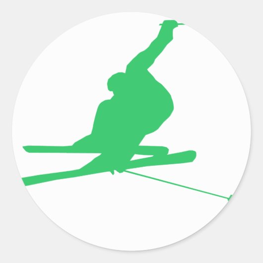 Sticker Rond Kelly Green Snow Ski (Devant)
