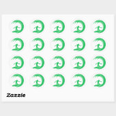 Sticker Rond Kelly Green Surfer (Feuille)