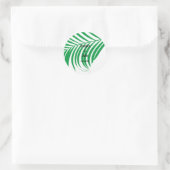 Sticker Rond Kelly Green Tropical Palm Tree Leaf Mariage mignon (Sac)
