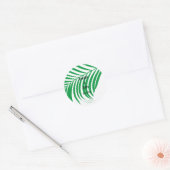 Sticker Rond Kelly Green Tropical Palm Tree Leaf Mariage mignon (Enveloppe)