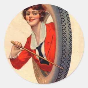 Sticker Rond Kelly-Springfields 1928 Mascotte de pneus Lotta Mi