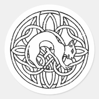 Sticker Rond Keltisches Tribal Nordische Katze