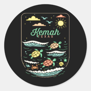 Sticker Rond Kemah Tx Vacances de plage adorables amateur de to