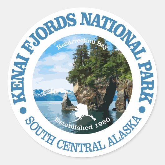 Sticker Rond Kenai Fjords NP (Devant)