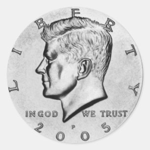Sticker Rond Kennedy Half Dollar