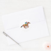 Sticker Rond Kentucky Derby Horse Rider (Enveloppe)
