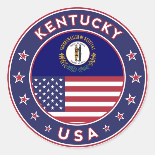 Sticker Rond Kentucky, Kentucky phone se marient, Kentucky (Devant)