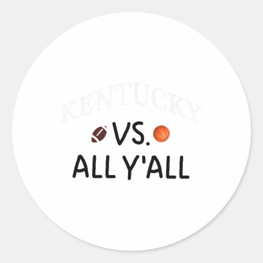 Sticker Rond Kentucky Vs. All Y'all Footall Sketll (Devant)
