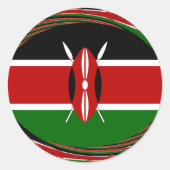 Sticker Rond Kenya Drapeau Art - Patriotique & Design Moderne (Devant)