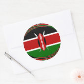 Sticker Rond Kenya Drapeau Art - Patriotique & Design Moderne (Enveloppe)