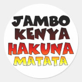 Sticker Rond Kenya Hakunamatata (Devant)