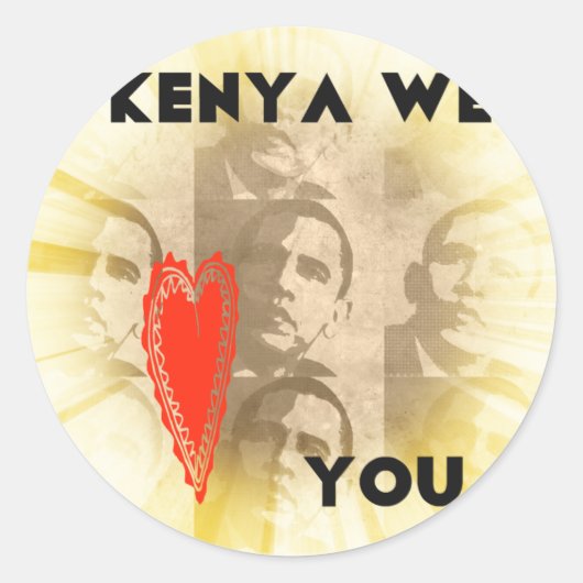 Sticker Rond Kenya We Lovely You Perspective Art Design (Devant)