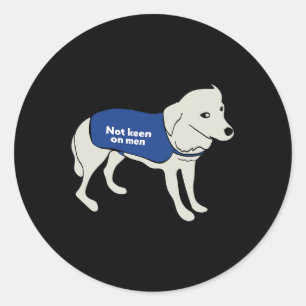 Sticker Rond Keon Homme Chien Portant Une Veste De Gilet D'Aver