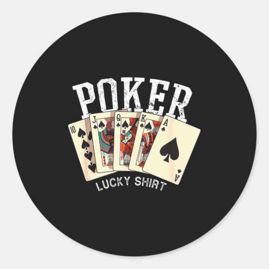 Sticker Rond Ker Lucky Shirt Ker Player Gambling Funny Ker (Devant)