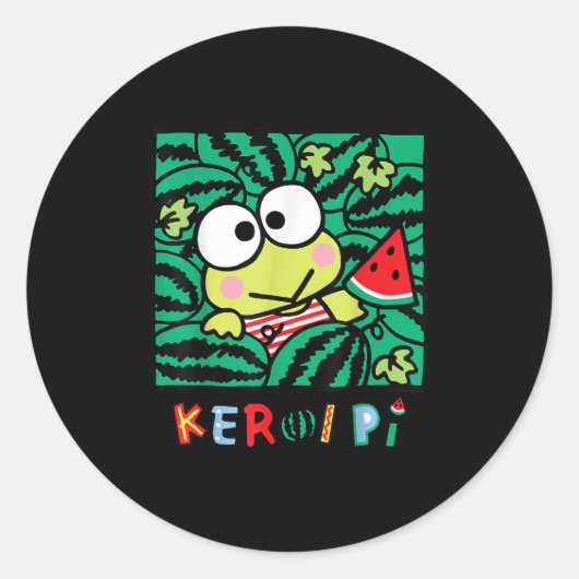 Sticker Rond Keroppi Watermelon Summer Fun (Devant)