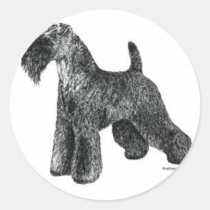 Sticker Rond Kerry Blue Terrier