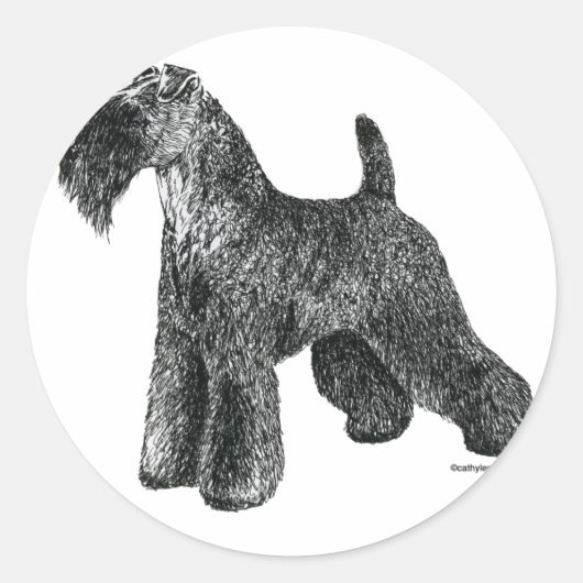 Sticker Rond Kerry Blue Terrier (Devant)