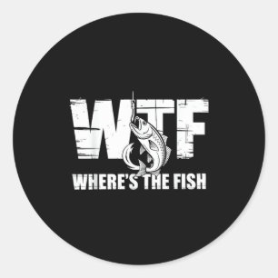 Sticker Rond Kesk kon la peche Cadeaux drôles de pêche pour hom