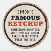 Sticker Rond ketchup à tomate maison modifiable avec panneau ro (Devant)