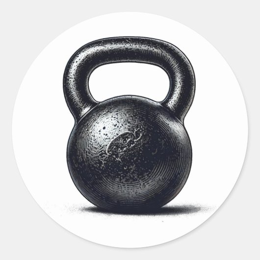 Sticker Rond Kettlebell Fitness Formation personnelle (Devant)