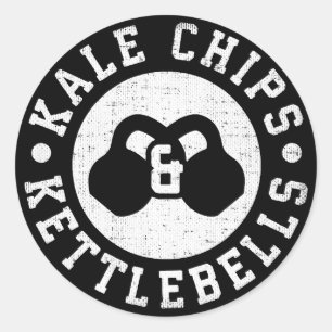 Sticker Rond Kettlebells et chips Kale - Entraînement de nouvea