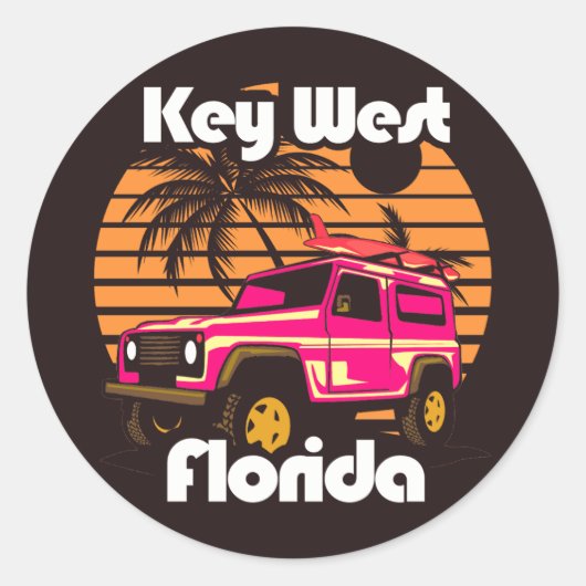 Sticker Rond Key West Florida (Devant)