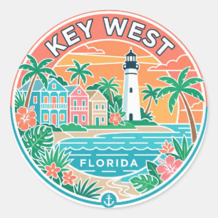 Sticker Rond Key West, Floride