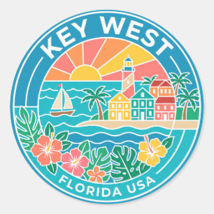 Sticker Rond Key West Floride