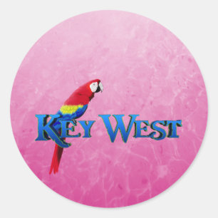 Sticker Rond Key West rose