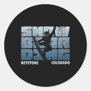 Sticker Rond Keystone Colorado Snowboard Resort Cool Vintage